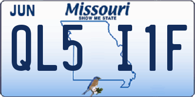 MO license plate QL5I1F