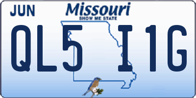 MO license plate QL5I1G
