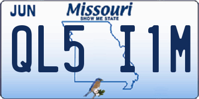 MO license plate QL5I1M