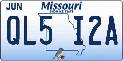 MO license plate QL5I2A
