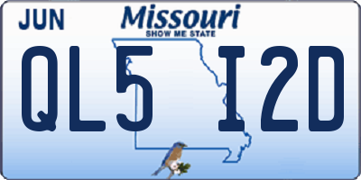 MO license plate QL5I2D