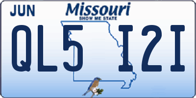 MO license plate QL5I2I