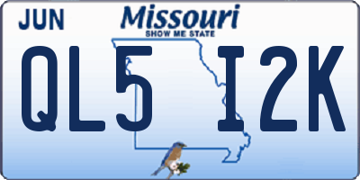 MO license plate QL5I2K