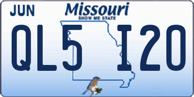 MO license plate QL5I2O