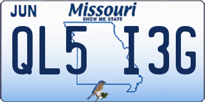 MO license plate QL5I3G