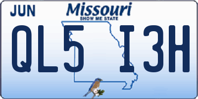 MO license plate QL5I3H