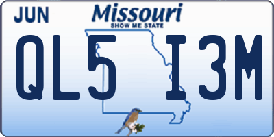 MO license plate QL5I3M