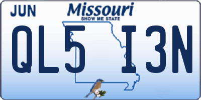 MO license plate QL5I3N