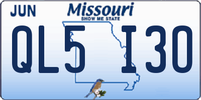 MO license plate QL5I3O