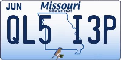 MO license plate QL5I3P
