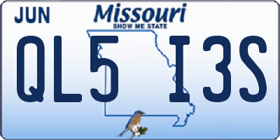 MO license plate QL5I3S