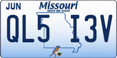 MO license plate QL5I3V