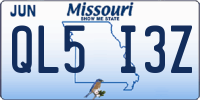 MO license plate QL5I3Z