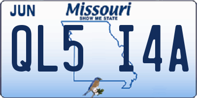 MO license plate QL5I4A
