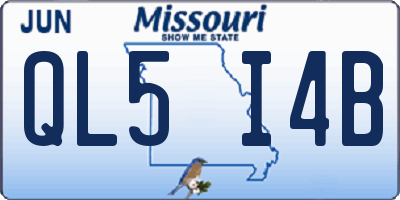 MO license plate QL5I4B