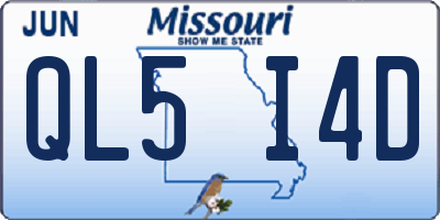 MO license plate QL5I4D