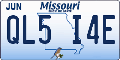 MO license plate QL5I4E