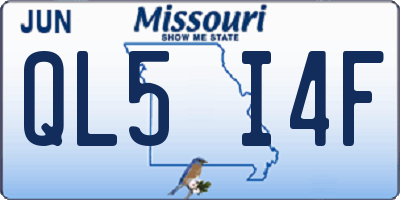 MO license plate QL5I4F