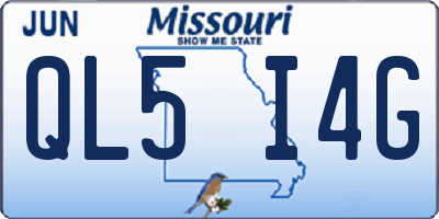 MO license plate QL5I4G