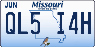 MO license plate QL5I4H