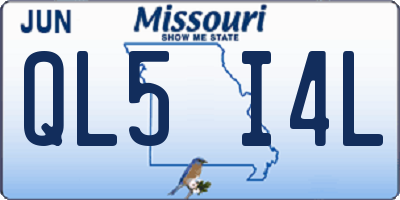 MO license plate QL5I4L