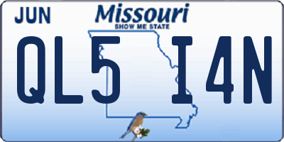 MO license plate QL5I4N