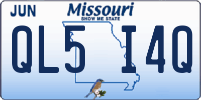 MO license plate QL5I4Q