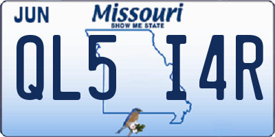 MO license plate QL5I4R