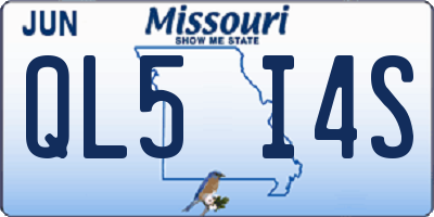 MO license plate QL5I4S