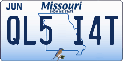 MO license plate QL5I4T