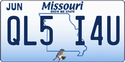 MO license plate QL5I4U