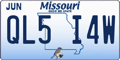 MO license plate QL5I4W