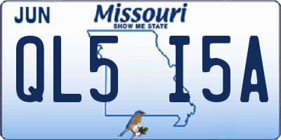 MO license plate QL5I5A