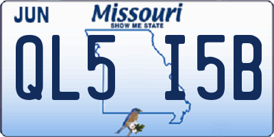 MO license plate QL5I5B