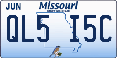 MO license plate QL5I5C