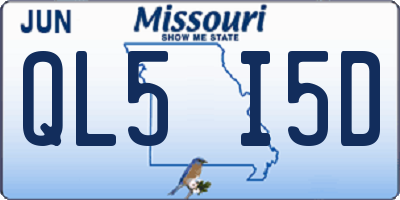 MO license plate QL5I5D
