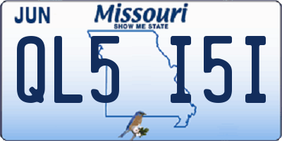 MO license plate QL5I5I