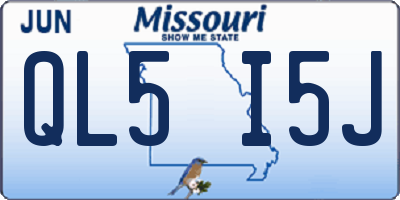 MO license plate QL5I5J