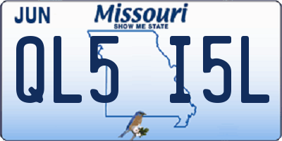 MO license plate QL5I5L