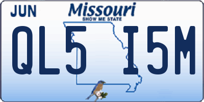 MO license plate QL5I5M