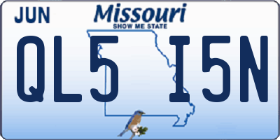 MO license plate QL5I5N