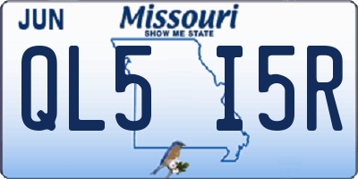 MO license plate QL5I5R