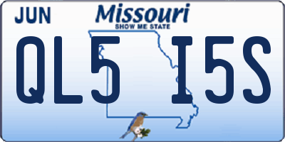 MO license plate QL5I5S
