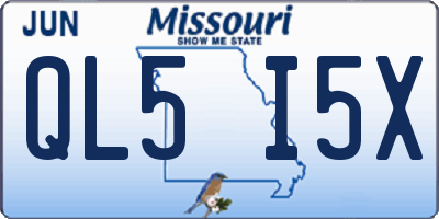 MO license plate QL5I5X