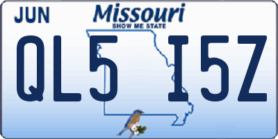 MO license plate QL5I5Z