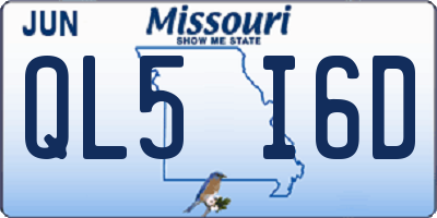 MO license plate QL5I6D