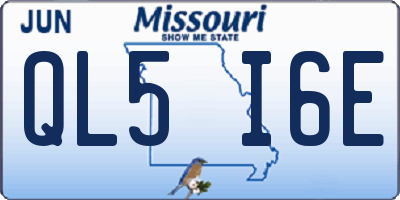 MO license plate QL5I6E