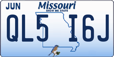 MO license plate QL5I6J
