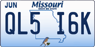 MO license plate QL5I6K