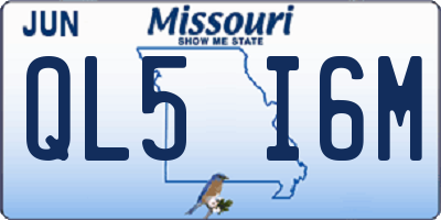 MO license plate QL5I6M